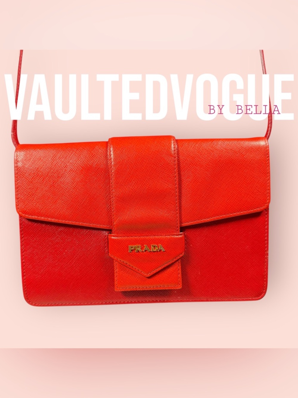 ❤️ PRADA Two-Tone Saffiano Leather Crossbody Bag ❤️ - Picture 2 of 16